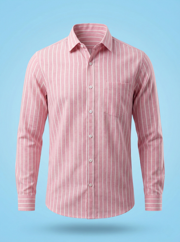 Premium Handspun Khadi Shirt | Classic Stripe Texture | All-Season Wear |