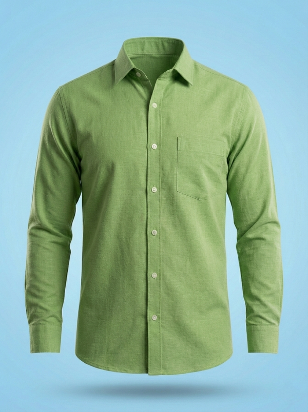Premium Green Khadi Shirt | Handwoven Sustainable Luxury Wear