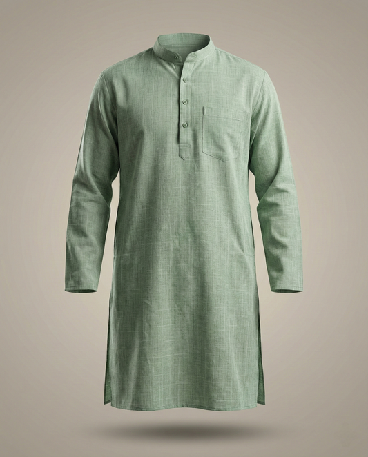 Pure Khadi Cotton Solid Kurta – Refined Minimal Luxury