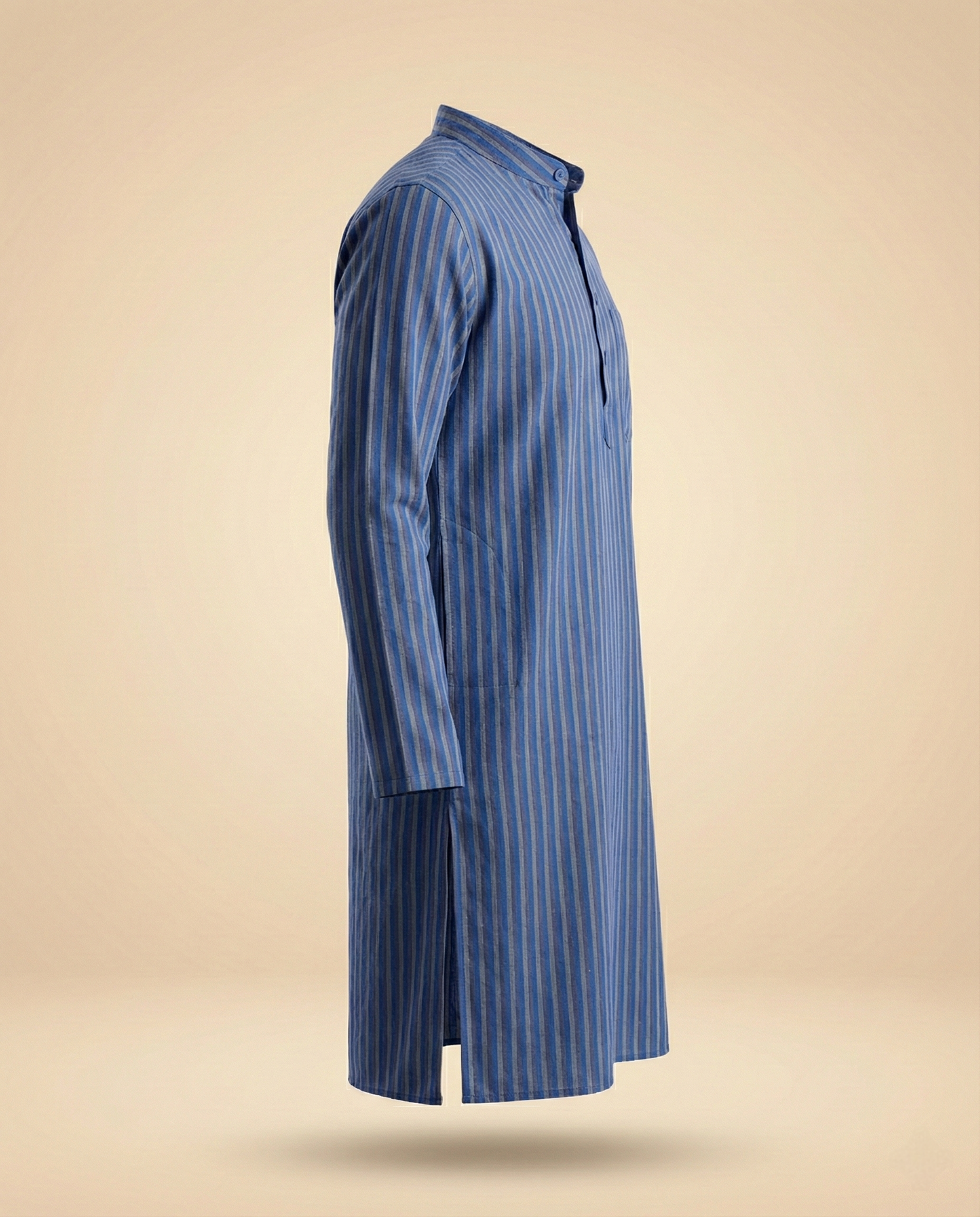 Handwoven Khadi Stripe Kurta – Indigo Blue Heritage