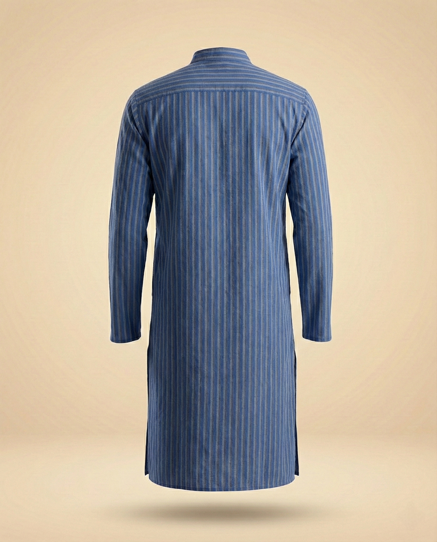 Handwoven Khadi Stripe Kurta – Indigo Blue Heritage