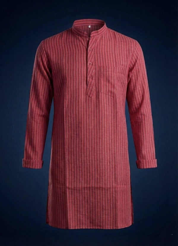 Trending Handwoven Khadi Stripe Kurta – Modern Ethnic Statement