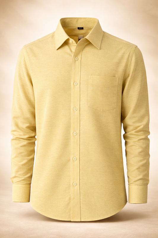 Premium Yellow Khadi Shirt | Handwoven Sustainable Luxury Wear
