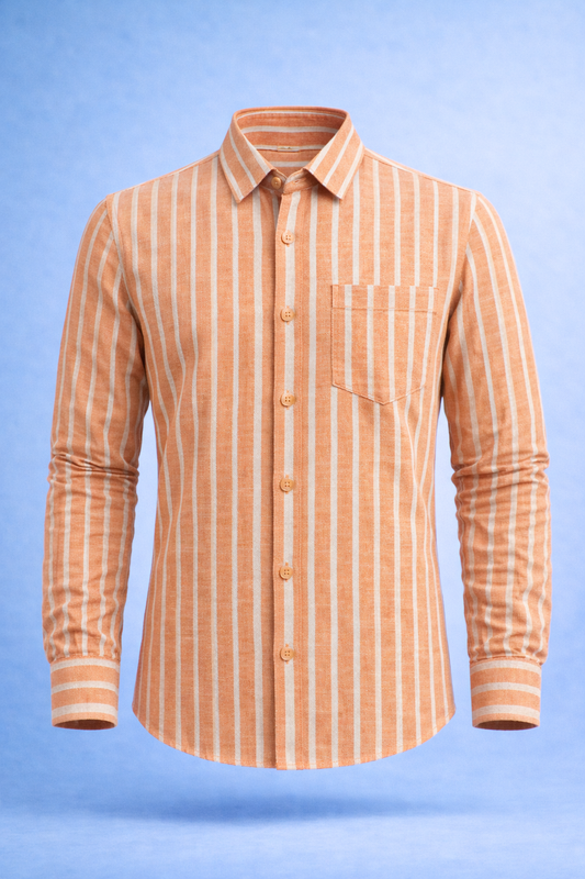 Premium Handspun Khadi Shirt | Refined Stripe Design |