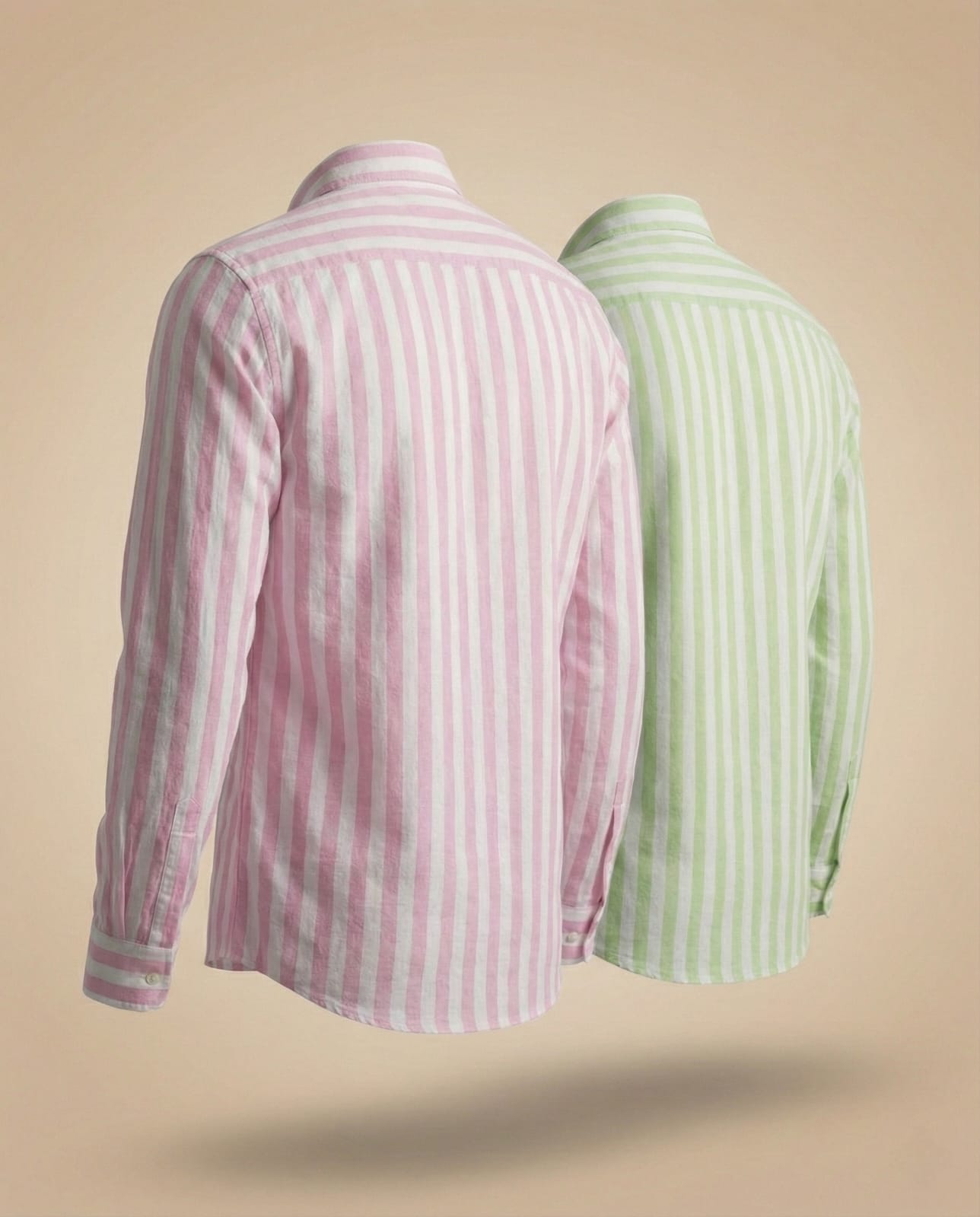 Back design view of MG Swadeshi Pink and Green Shirt Combo Pack